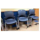 11 blue chairs