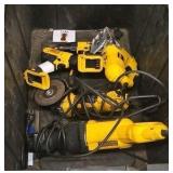 assortment of DeWalt tools