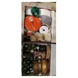 holiday ribbon and Bulbs two boxes