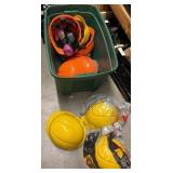 tote of hard hats