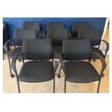eight black chairs