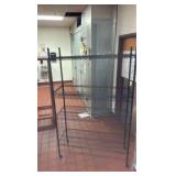 wire racking with one basket shelf