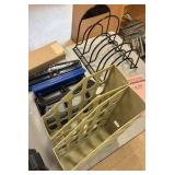 miscellaneous school supplies, and containers