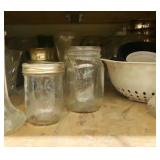 assortment of glass jars