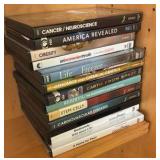 miscellaneous science books and DVDs