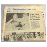 vintage Saint Paul Pioneer press and Minneapolis Tribune papers from the 60s and 70s
