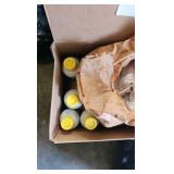crate of first aid hand sanitizer masks