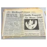 vintage Saint Paul Pioneer press and Minneapolis Tribune papers from the 60s and 70s