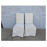 (2) CLARE SLIPCOVER DINING CHAIRS CREAM