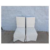 (2) CLARE SLIPCOVER DINING CHAIRS CREAM