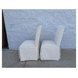 (2) CLARE SLIPCOVER DINING CHAIRS CREAM