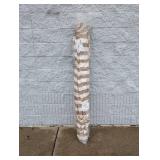 SUNBRELLA UMBRELLA BROWN/WHITE STRIPED