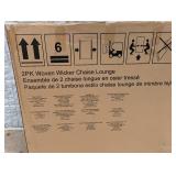 NEW CWC WOVEN WICKER CHAISE LOUNGE 2PK
