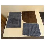 (3) ASSORTED BATH MAT (BLUE/BROWN)