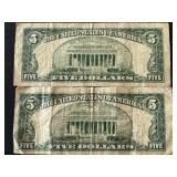 1953 Red Seal $5 Dollar Notes