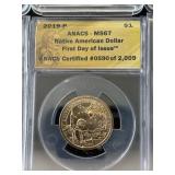 Native American Dollars ANACS MS67