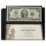 2003 Green Seal $2 Dollar Federal Reserve Note Uncirculated