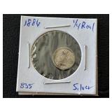 1886 1/4 Real Silver