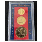 24K Gold Layered Bicentennial Coin Set