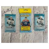 Sealed 2024-25 O-Pee-Chee NHL Hanger Pack & Two Sealed Packs of 2022-23 Upper Deck Series One Hockey Cards