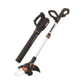 $120 WORX  12" 20-Volt String Trimmer/Edger & 20-Volt Leaf Blower 2-Tool Cordless Combo Kit