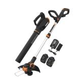 $120 WORX  12" 20-Volt String Trimmer/Edger & 20-Volt Leaf Blower 2-Tool Cordless Combo Kit