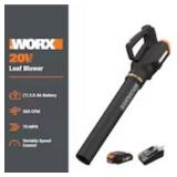 WORX  360 CFM 20-Volt Cordless Leaf Blower