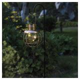 2 PACK Patriot Lighting  Solar Integrated LED Copper Metal Cage Lantern Landscape Light