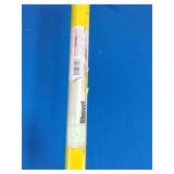 Nupla Ergo-Power round point shovel, featuring a bright yellow fiberglass handle and a steel blade.