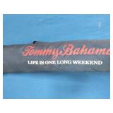 Tommy Bahama Groundbreaker 7ft beach umbrella with a blue fabric.