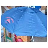 Tommy Bahama Groundbreaker 7ft beach umbrella with a blue fabric.