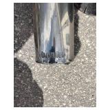 Exhaust manifold with a turbocharger attached, along with various 4" straight and bent pipes, a muffler or resonator, and a tailpipe tip.