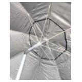 Tommy Bahama Groundbreaker 7ft beach umbrella with a blue fabric.