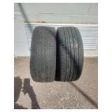 (2) Continental brand tires Continental ControlContact Tour A/S tire, specifically labeled with size 215/55R16.