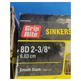 Grip-Rite 8D Sinker Nails with a smooth shank and vinyl coating.