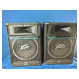 Peavey SP 5XT passive full-range PA speakers.