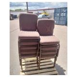 (9)  Brown Fabric commercial-grade, fabric-padded stackable chairs