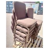 (9)  Brown Fabric commercial-grade, fabric-padded stackable chairs