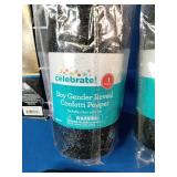 (2) Celebrate brand confetti popper, (2)  Mainstays Short Stacking Shelf, and A rubber straining mat