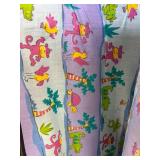 WHOLESALE $1000 RIVER ANIMAL JUNGLE PRINT BROADCLOTH FABRIC ROLL, APPROX 96 YDS, LILAC & LIGHT BLUE, 60"W, 100 GSM, 5.1 OZ/YD, MONKEY, TURTLE, CROCODILE & BIRD PRINT, DAYCARE, NURSERY, NAP MAT