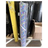 WHOLESALE $1,250 DINO BLUE DINOSAUR PRINT BROADCLOTH FABRIC ROLL, APPROX 125 YDS, LIGHT BLUE, PINK, GREEN, ORANGE & YELLOW DINOSAURS BRONTOSAURUS ETC, 60"W, 100 GSM, 5.1 OZ/YD, DAYCARE, NURSERY, N