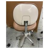 MSRP $1,200+ A-DEC 1601 DENTAL OPERATOR STOOL, ADJUSTABLE HEIGHT ERGONOMIC CLINIC CHAIR, VINYL UPHOLSTERY, 5-STAR MOBILE BASE, SMOOTH ROLLING CASTERS