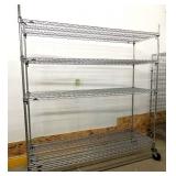 MSRP $2500+ METRO SUPER ERECTA MOBILE STORAGE RACK, 84"H x 72"W x 18"D, 4-TIER CHROME WIRE SHELVING SYSTEM, HEAVY-DUTY LOCKING CASTERS, NSF COMMERCIAL GRADE FOR MEDICAL, LAB, WAREHOUSE & RETAIL ST