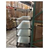 MSRP $1,200+ ULINE COMMERCIAL MOBILE SHELVING UNIT, 72"T X 72"W X 24"D GALVANIZED STEEL RACK, 5 ADJUSTABLE SHELVES, LOCKING CASTERS, WAREHOUSE, STOCKROOM, SHIPPING, RETAIL & INDUSTRIAL STORAGE