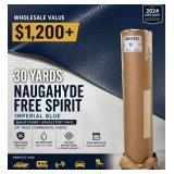 WHOLESALE $1,200+ 30 YD NAUGAHYDE FREE SPIRIT IMPERIAL BLUE BEAUTYGARD® UPHOLSTERY VINYL, 54"W COMMERCIAL FABRIC, 250K DOUBLE RUBS, MARINE, RV, FITNESS, AUTO & HOSPITALITY SEATING *Cold Crack Res