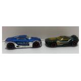 2 Red Line Hot Wheels Cars: 2017 Fast Fish Green and 2018 Symbolie HW City Police