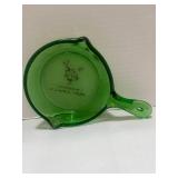 Vintage Green Depression Glass Skillet Souvenir of Alliance Nebraska