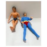 2 Vintage Mego 8" Superman 1971 and 1974 Action Figures