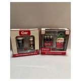 Four Mini Blown Glass Coca Cola Ornaments