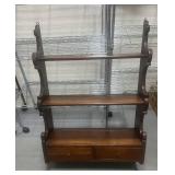 Vintage Wooden Plate Rack with Drawers 36" X 24"